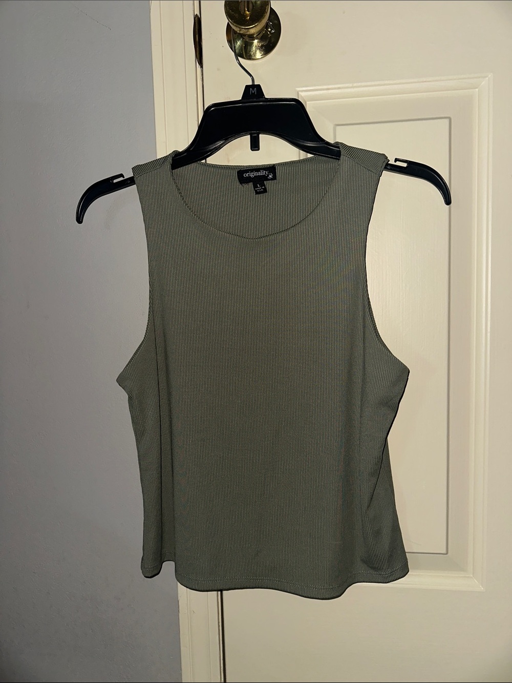 Originality+ Olive Ribbed Sleeveless Tank